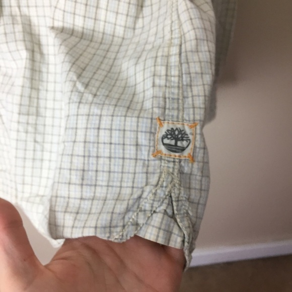 [Timberland] Men's Casual Ivory Button Down Top - Picture 6 of 11